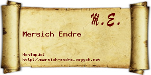 Mersich Endre névjegykártya